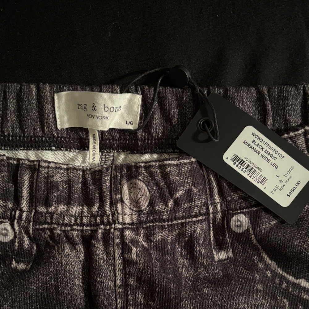 Rag & Bone Women’s Miramar Wide Leg Pants-Black Magic/Charcoal and Black